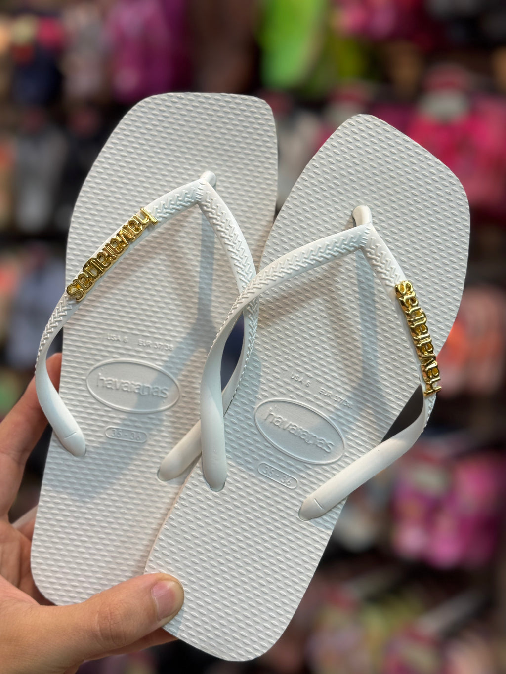 Havaianas Square + Plaquinha Dourado