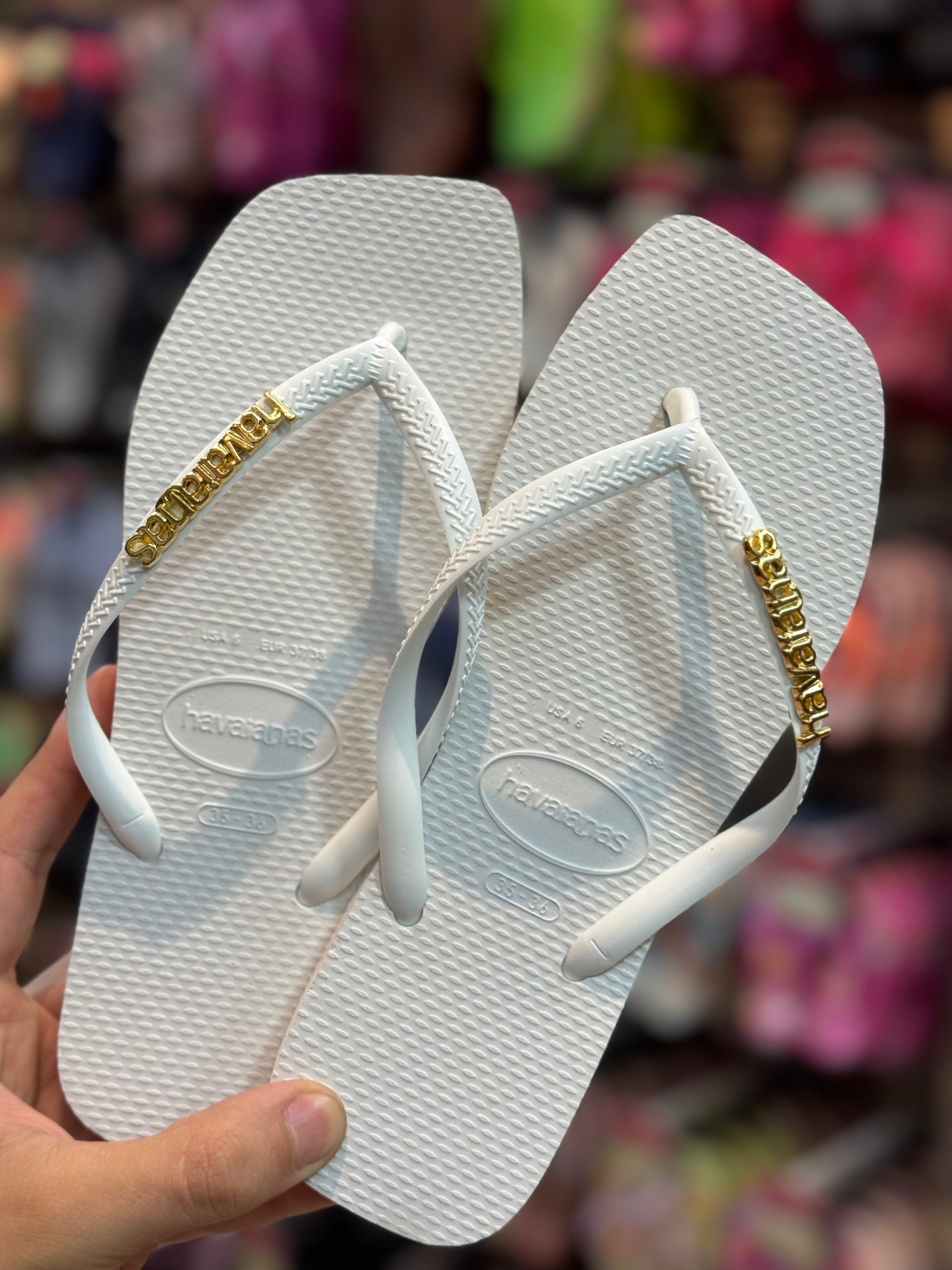 Havaianas Square + Plaquinha Dourado