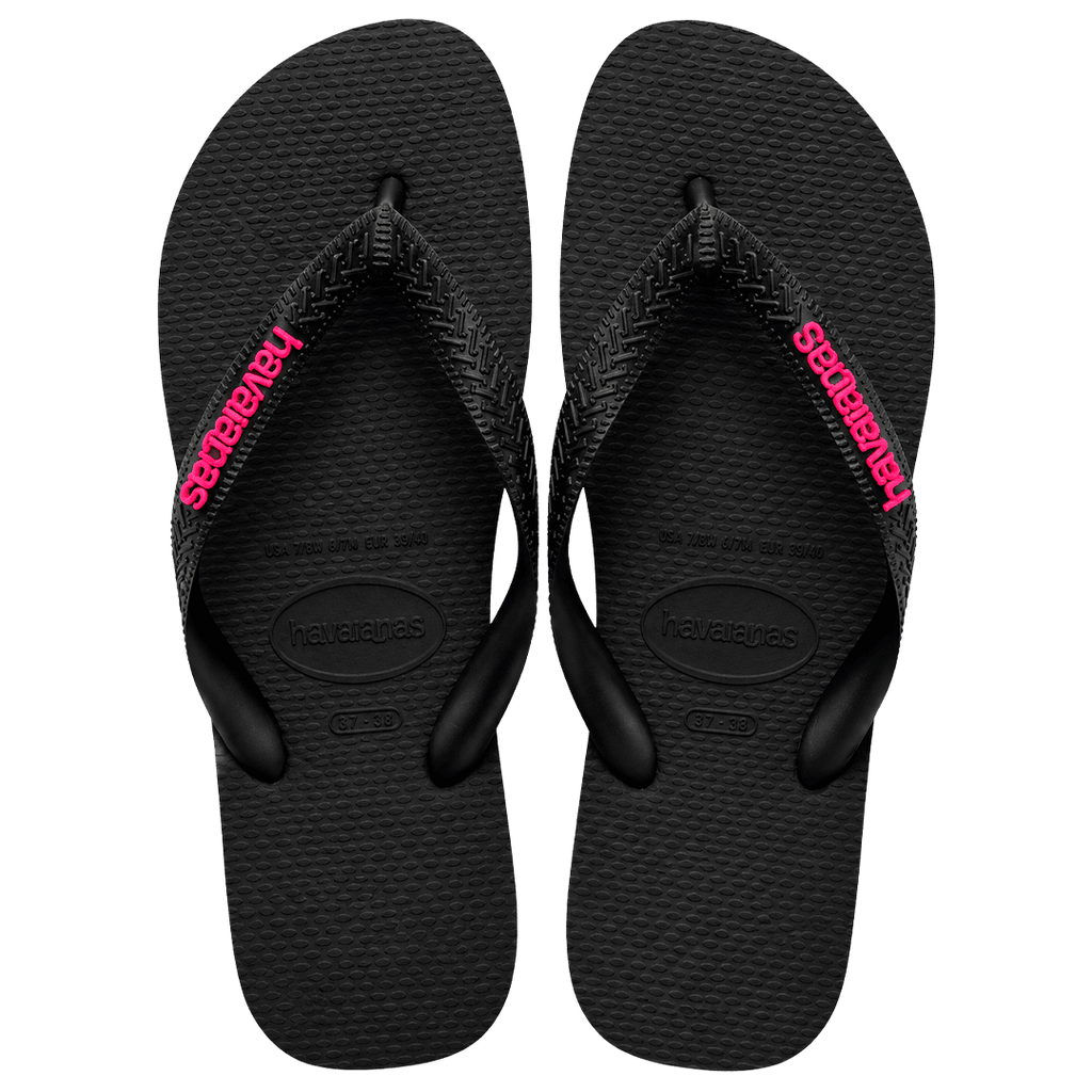 Havaianas Top Preta + Plaquinha Pink