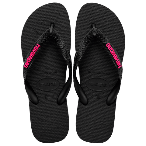 Havaianas Top Preta + Plaquinha Pink